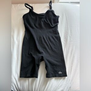 ALO Yoga Black Seamless Ribbed Mellow Onesie